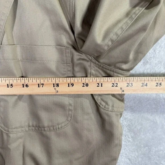 Duluth Trading Co Men's Large Chore Jacket Work Blazer Khaki Beige Elbow Patches - Picture 5 of 11